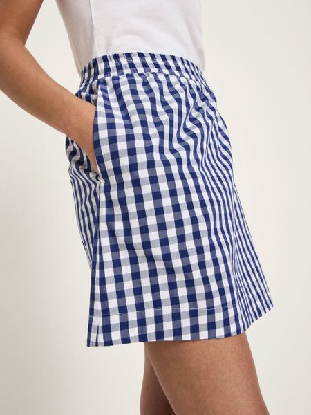 Jupe en coton bio | vichy bleu - Lanius