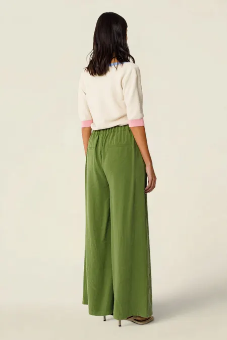 Pantalon palazzo en tencel | vert "klodin trouser - vert foncé", SKFK, photo 3
