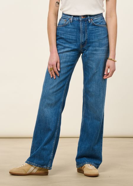 Jean droit large en coton bio | bleu "clean eileen clear skies" - Nudie Jeans