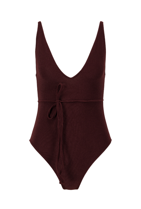 Maillot une pièce en polyamide recyclé | marron "louise - brown", Nénés Paris, photo 6