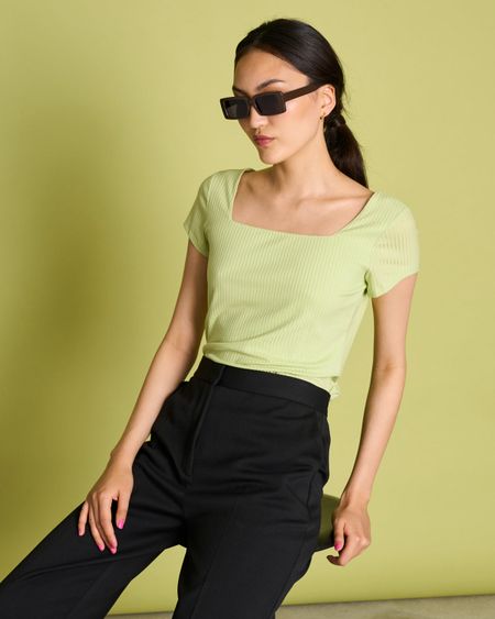 T-shirt matcha côtelé en tencel - arima matcha