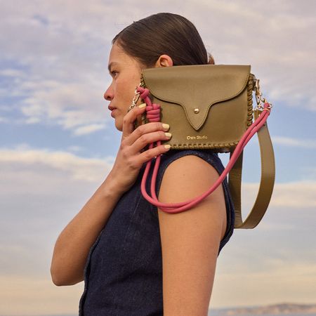 Sac à main en cuir certifié | "west - khaki"