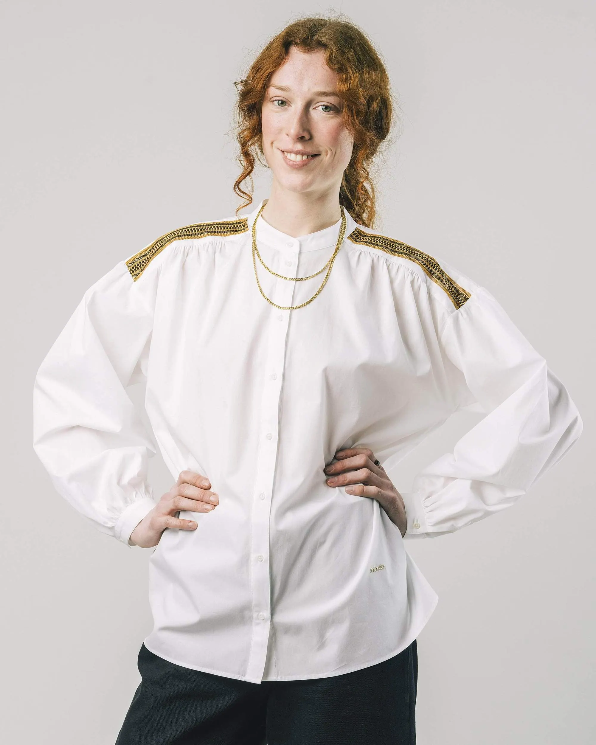 Blouse blanche en coton biologique - ribbon boho offwhite, Brava Fabrics, photo 2