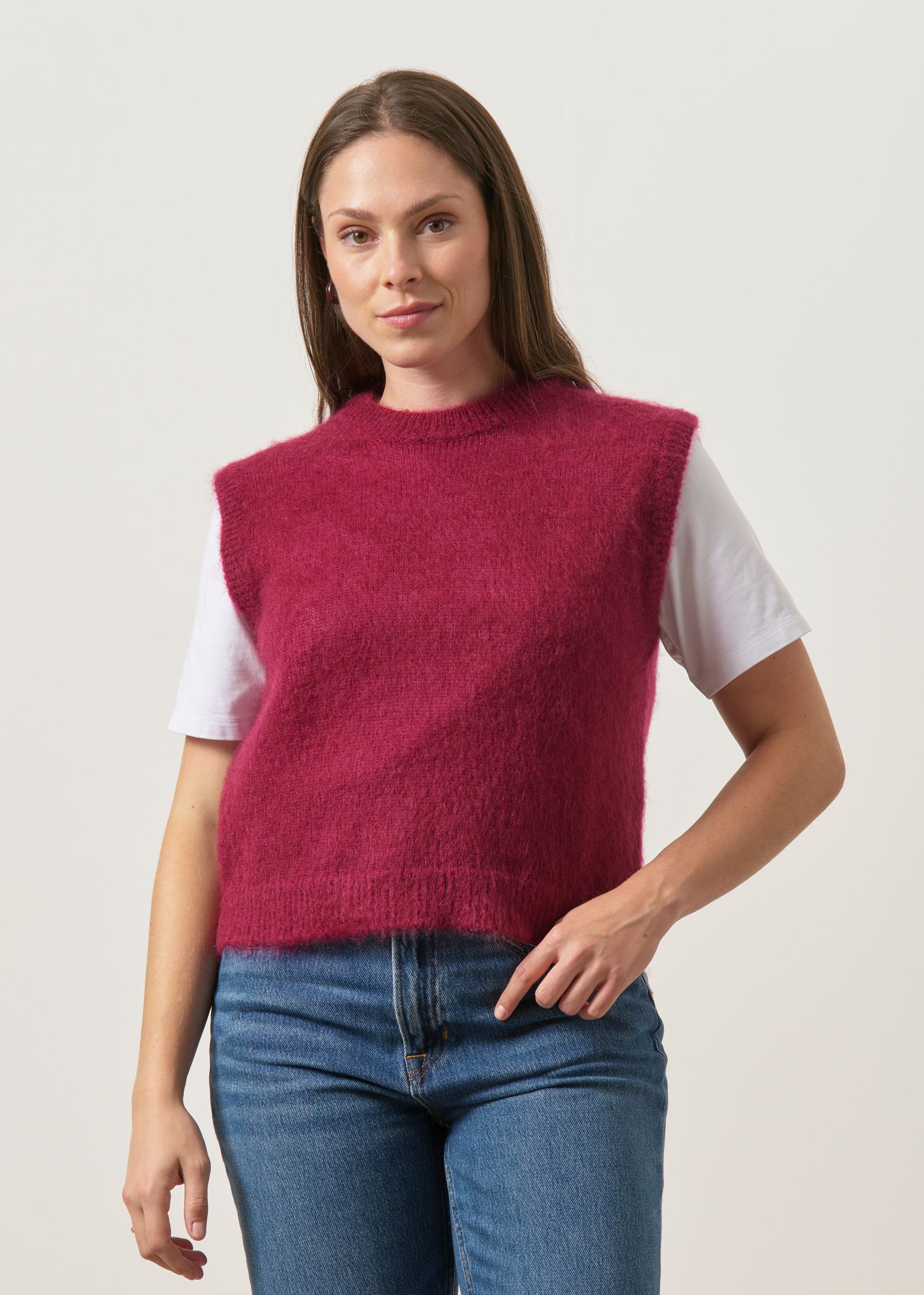 Pullunder aus zertifiziertem Mohair | Aubergine "Luna", WeDressFair, Foto 2