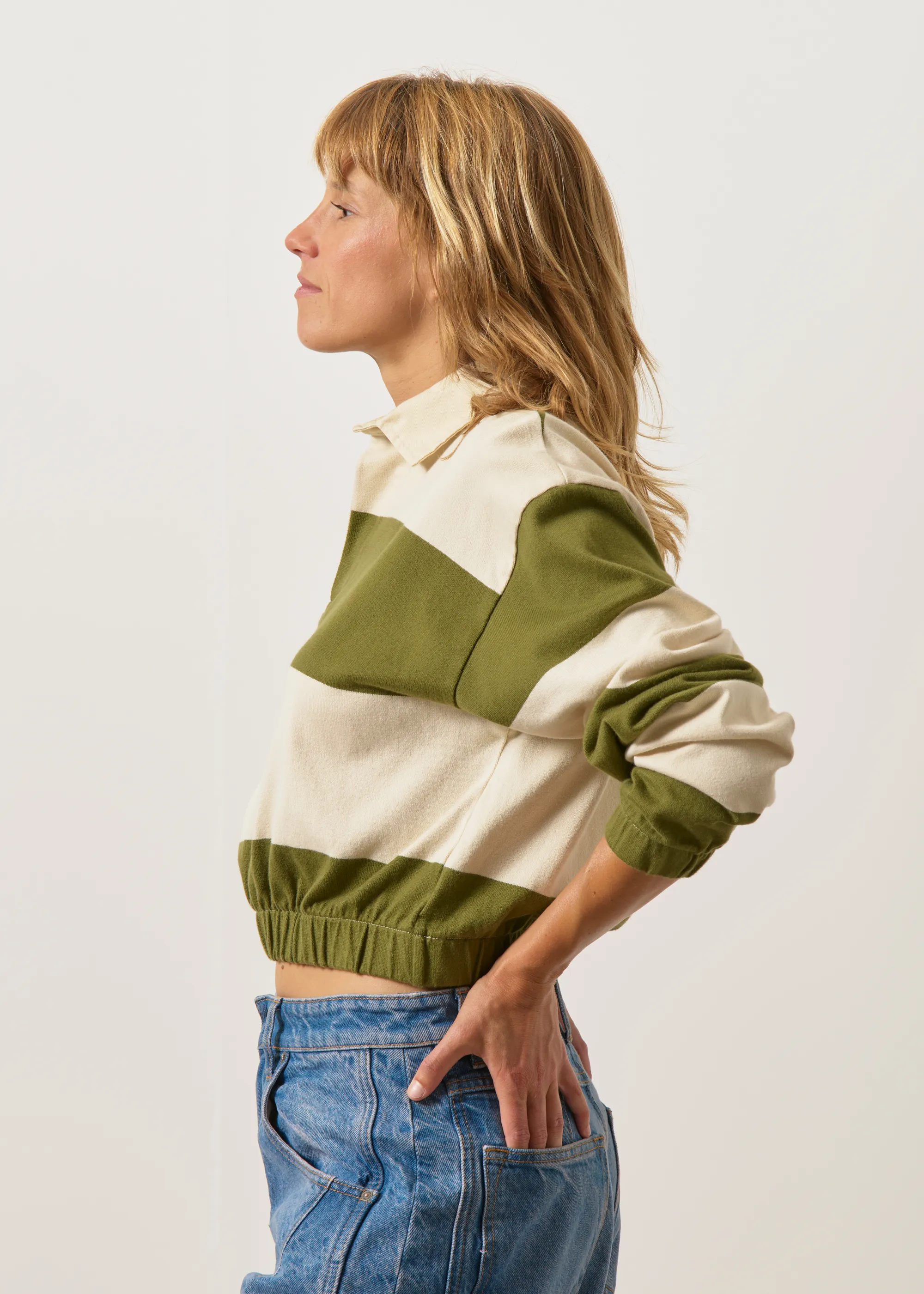 Sweat col polo en coton bio | lien, Graine, photo 4