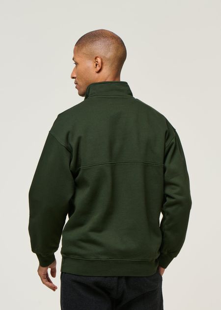 Sweat col zippé en coton bio | vert "hunter green", Colorful Standard, photo 4