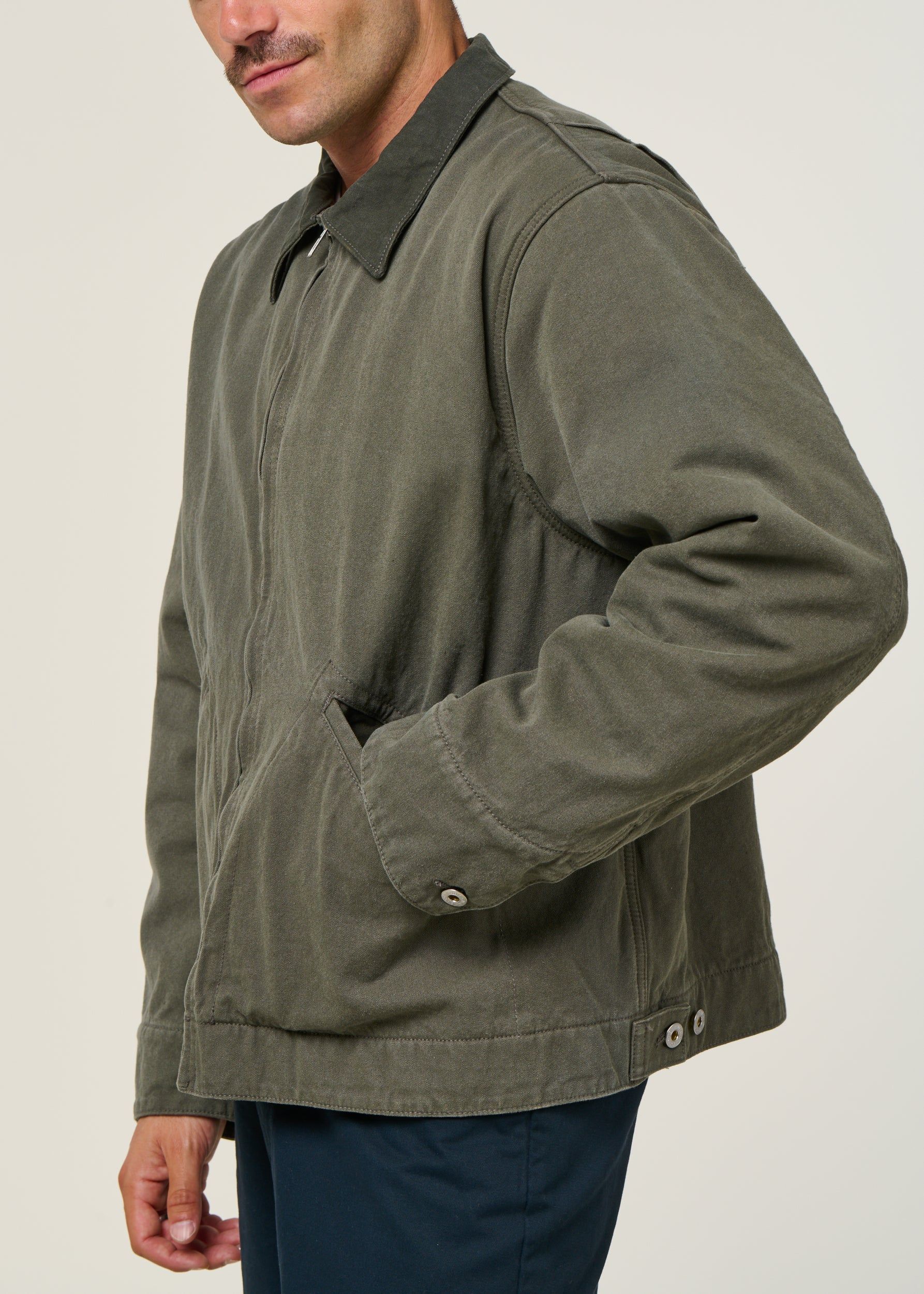 Veste en coton bio | vert "blake zip jacket duck canvas", Nudie Jeans, photo 4