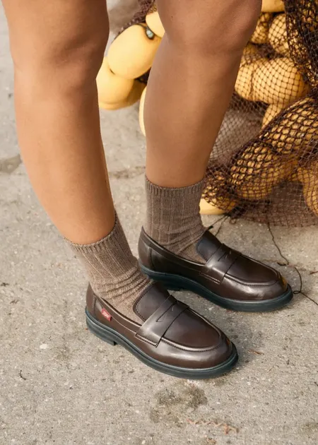 Mocassin en matière végane | marron "Douro", Zèta Shoes