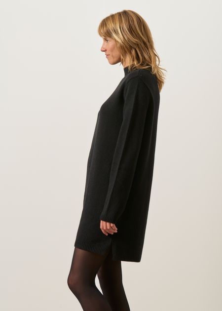 Robe courte maille col montant noir, WeDressFair, photo 5