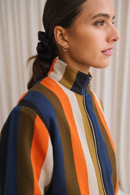 Veste en coton bio | rayée "burnley blanket ceci jacket - multicolor" - Thinking Mu