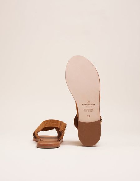 Sandalen aus zertifiziertem Leder | braun "paloma suède ambre", Odaje ex M.Moustache, Foto 4