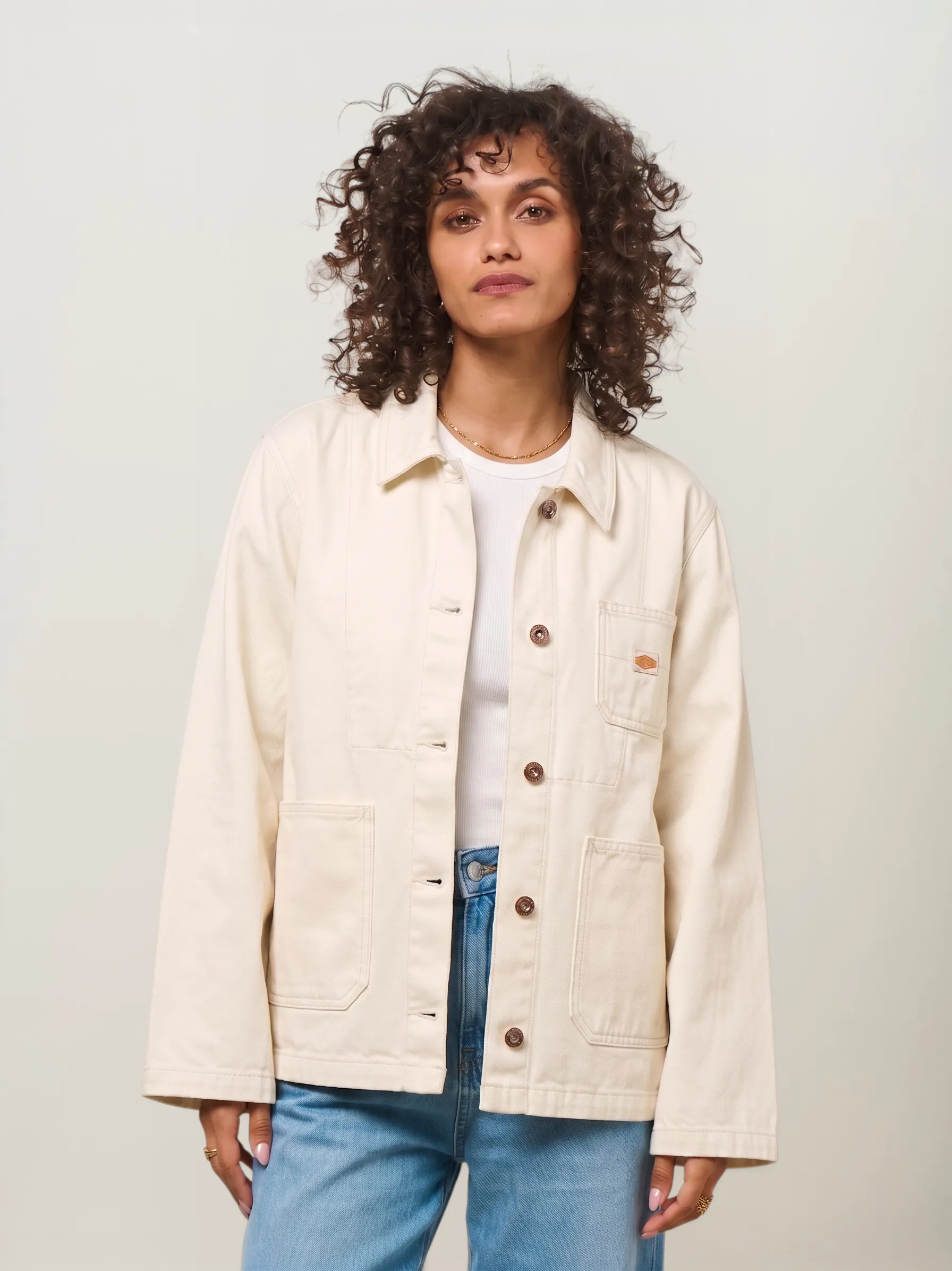 Veste denim en coton bio | ivory "ada workwear jacket ivory", Nudie Jeans, photo 1