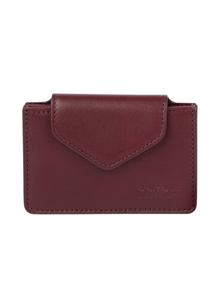 Portefeuille en cuir certifié | rouge "harmonica - dark cherry leather"
