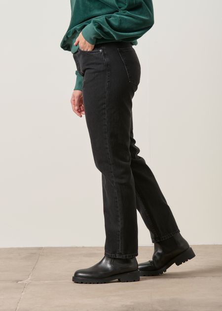 Jean mom en coton bio | noir "Breezy britt friendly black", Nudie Jeans, photo 3