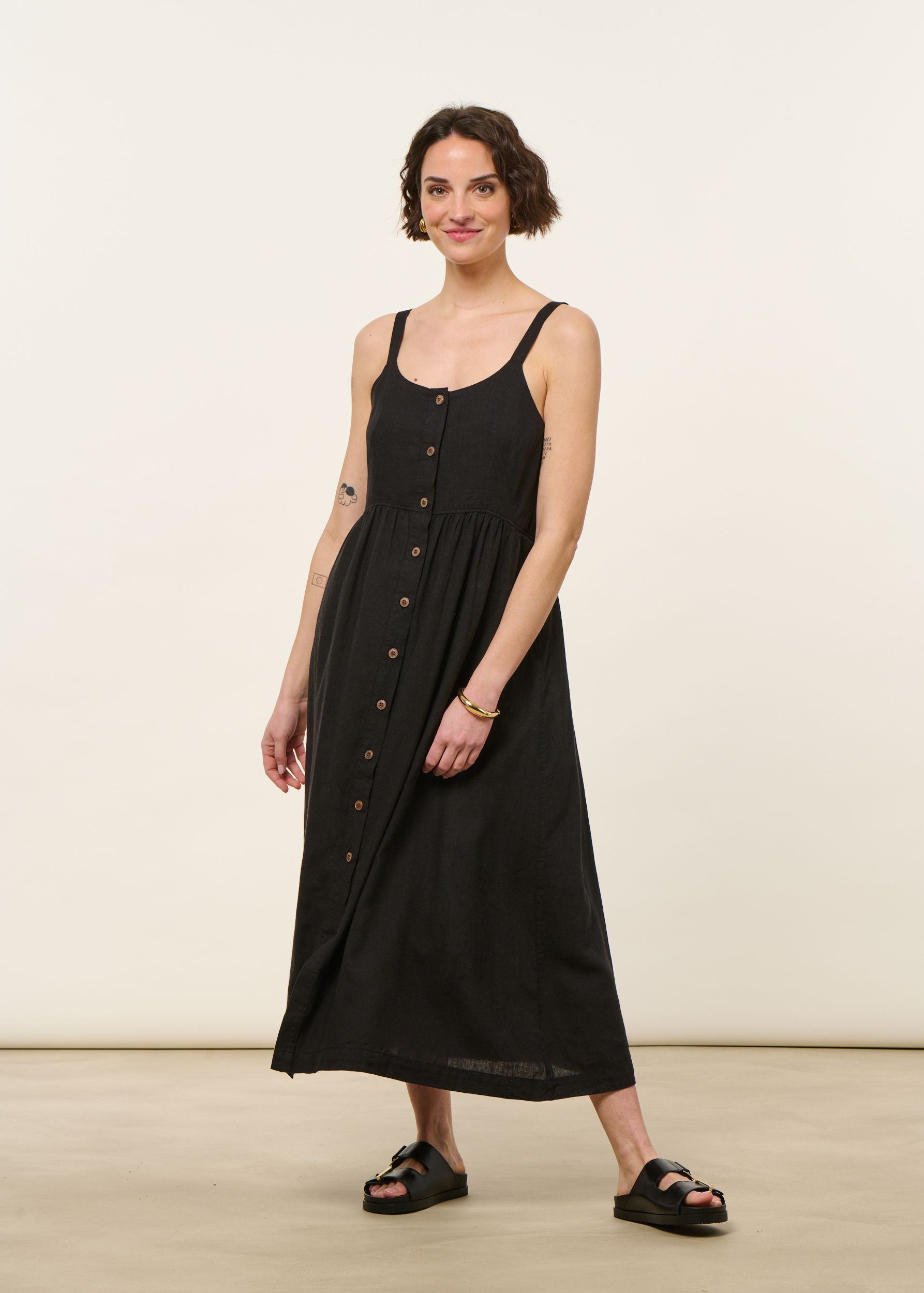 Robe longe en chanvre | noir "garden island dress - blk", Patagonia, photo 4