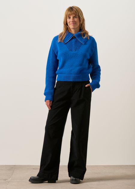 Pantalon velours côtelé droit en coton bio | noir "sorgin", SKFK, photo 3