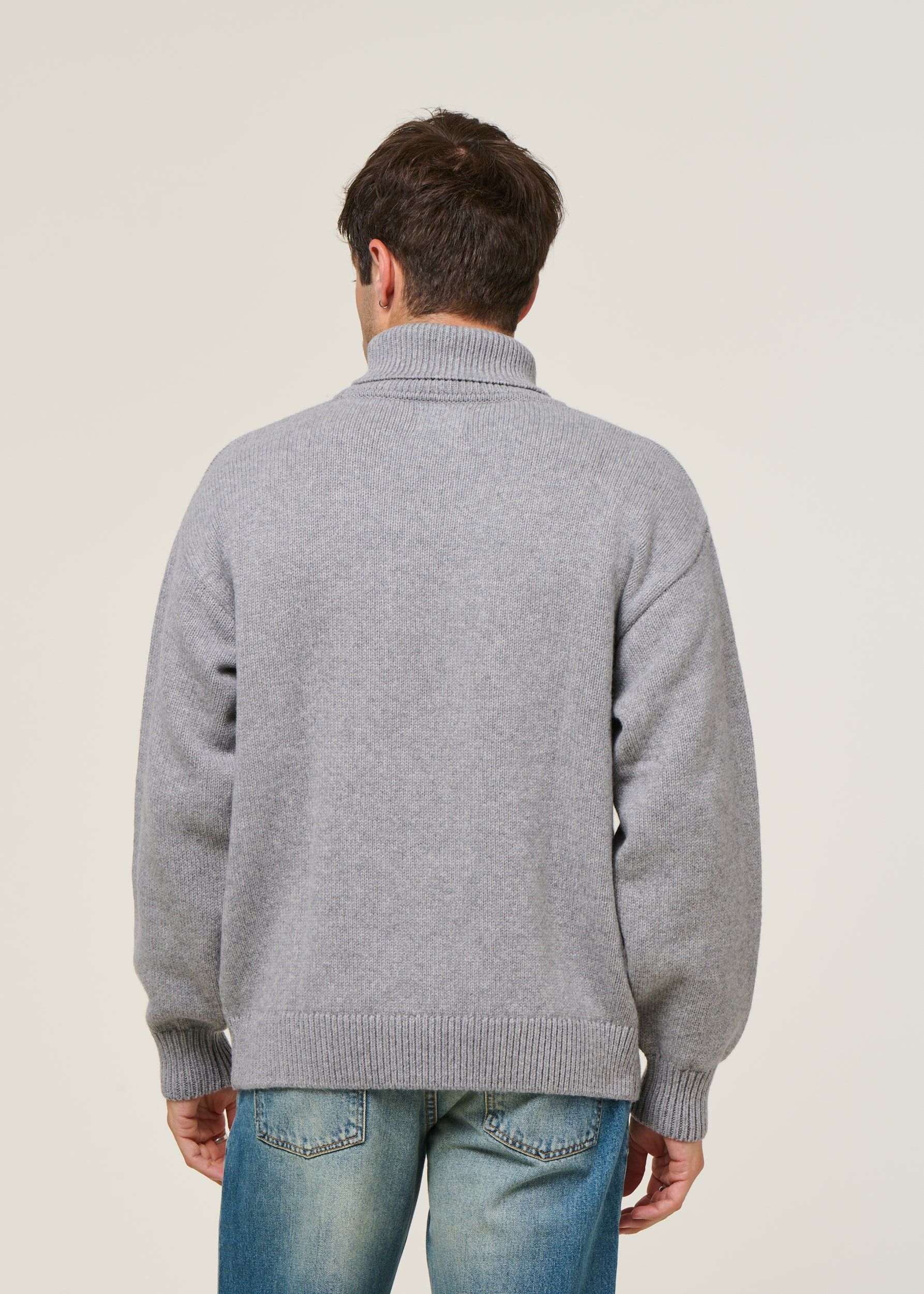Pull col roulé en laine mérinos recyclée | gris "merino wool turtleneck heather grey", Colorful Standard, photo 3