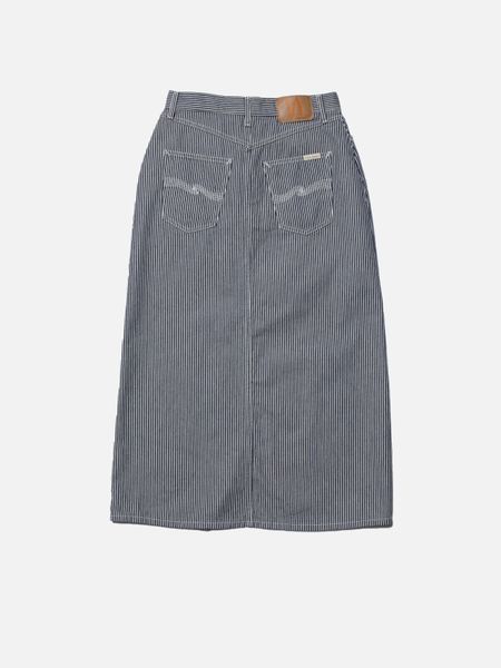 Jeansrock aus Bio-Baumwolle | Gestreift "anna hickory striped skirt blue/offwhite", Nudie Jeans, Foto 6