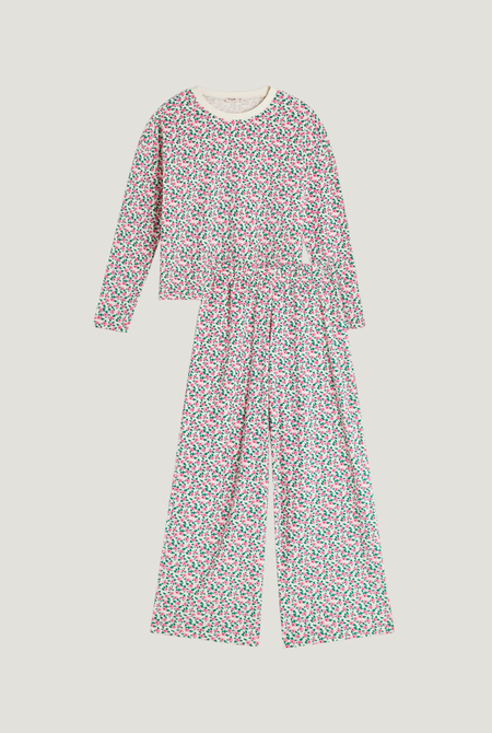 Langer Kuschel-Pyjama aus Bio-Baumwolle | Mini-Blumen Rosa, We Are Jolies, Foto 9