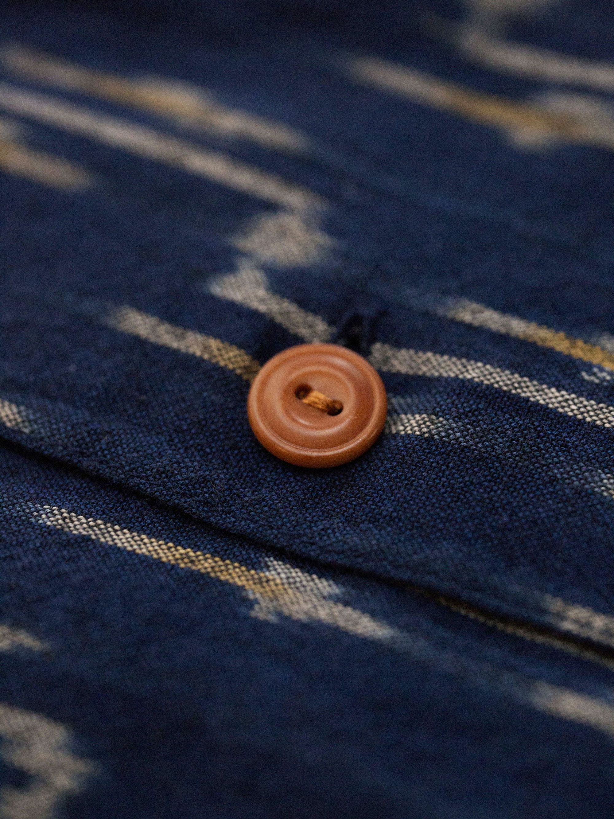 Hemd aus Bio-Baumwolle | Blau "arvid ikat shirt - blueberry", Nudie Jeans, Foto 4