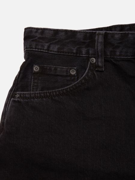 Short en jean de coton bio | noir "maeve denim shorts smooth black", Nudie Jeans, photo 3