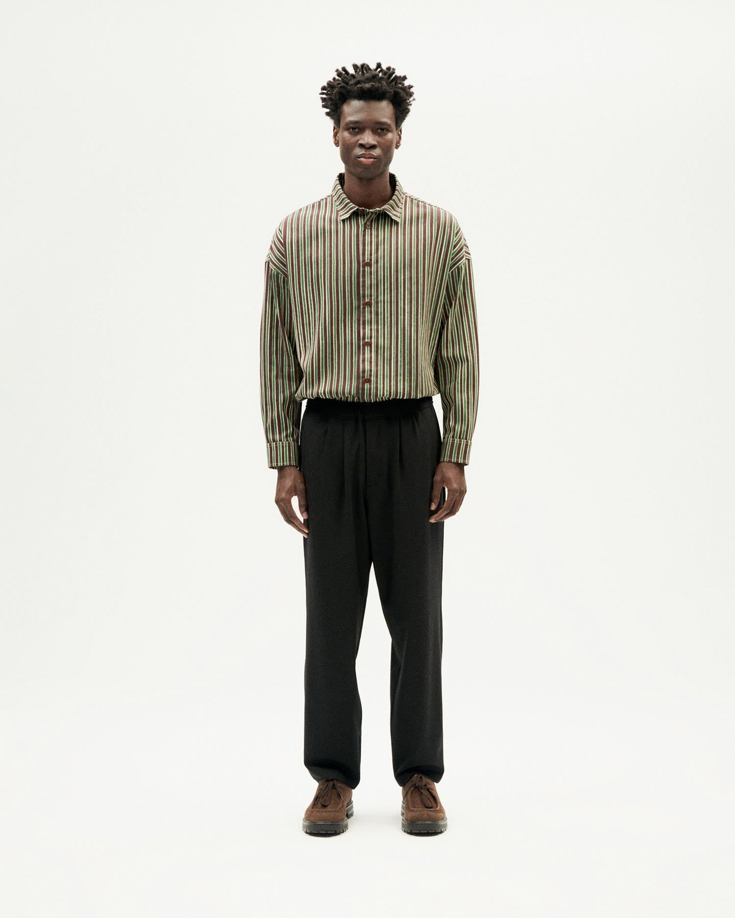 Pantalon droit en laine | noir "black damien pants", Thinking Mu, photo 3
