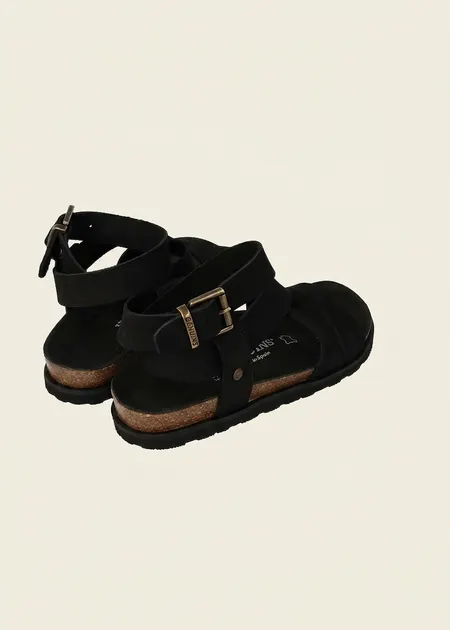 Sandales en cuir certifié | noir "zaha nubuck black", Genuins, photo 3