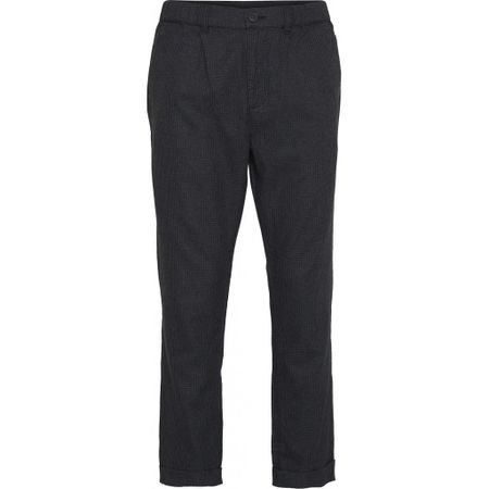 Pantalon à carreaux gris en tencel et coton bio