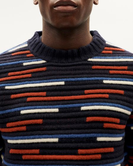 Pullover aus zertifizierter Wolle | mehrfarbig "stripe multicolor guiu knitted sweater - multicolor", Thinking Mu, Foto 3