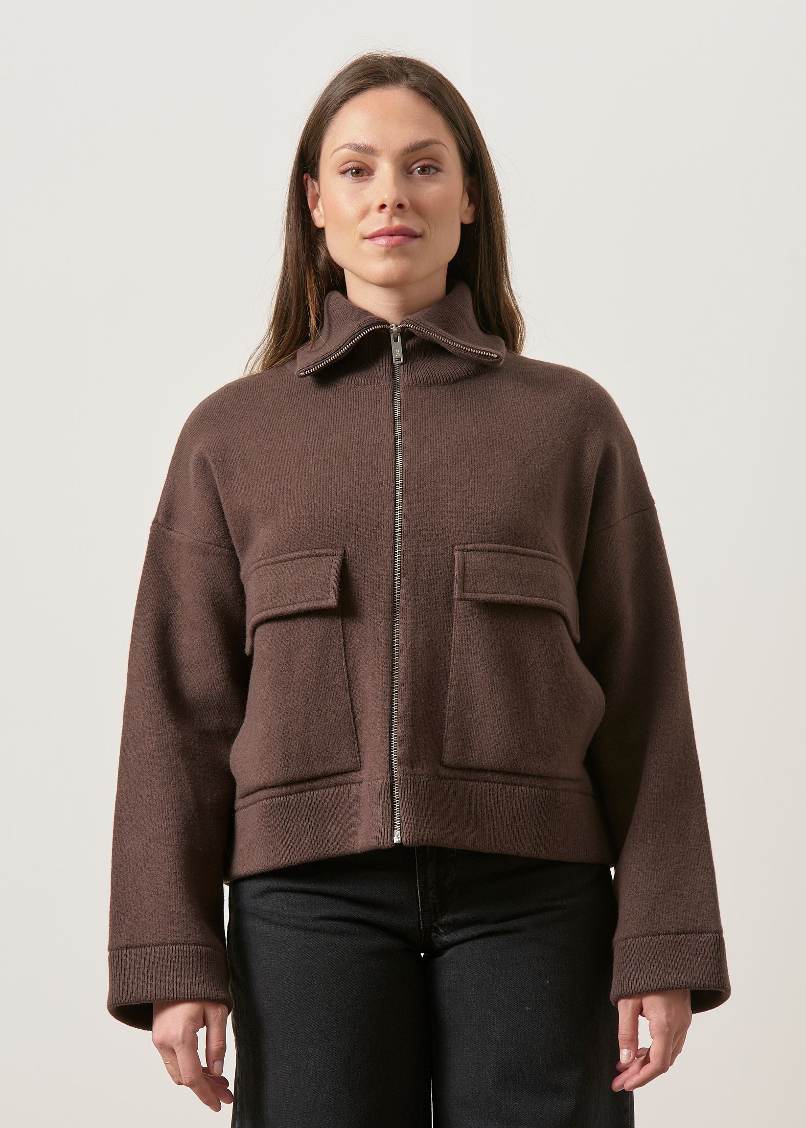 Jacke aus Baumwolle und Bio-Wolle | Braun "cotton-wool knit jacket - claystone", Armedangels, Foto 1