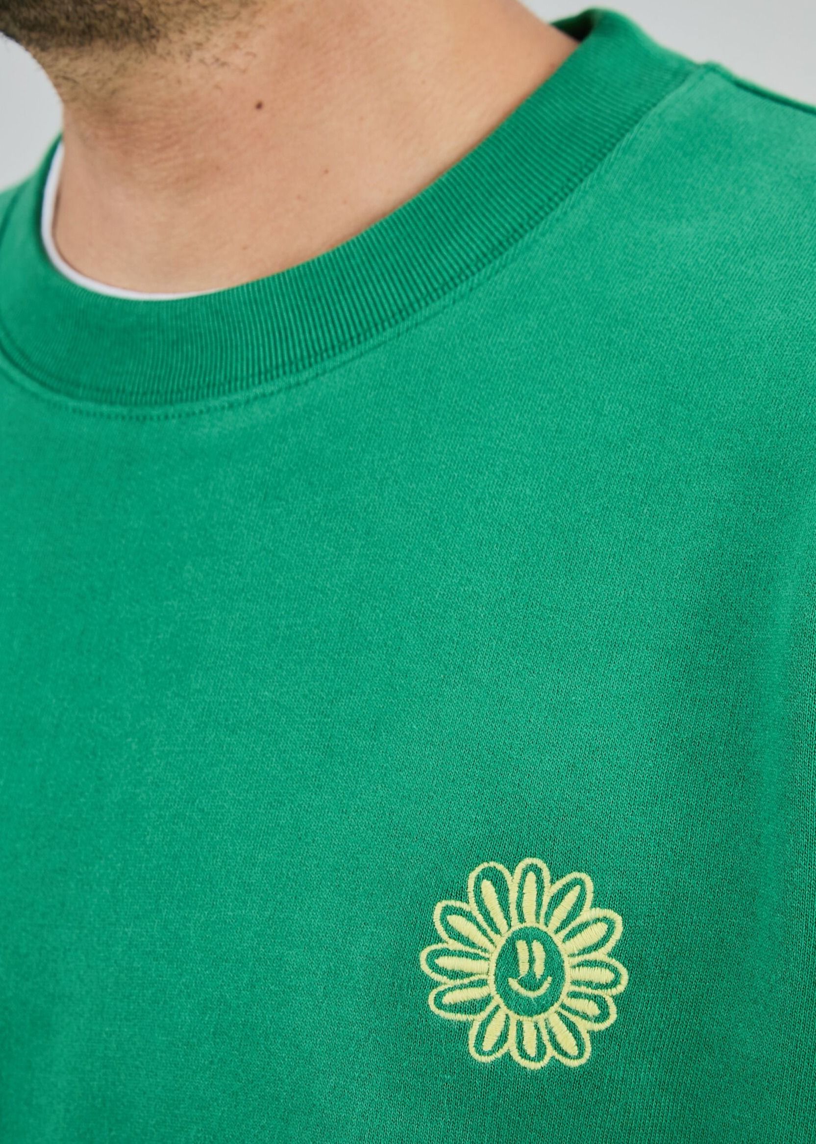 Oversize-Sweatshirt aus Bio-Baumwolle | Grün "Asis percales daisy sweatshirt green", Brava Fabrics, Foto 2