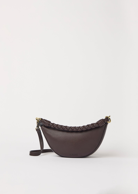 Sac à en cuir certifié | chocolate "leo mini - chocolate soft grain (twisted handle)" - O My Bag
