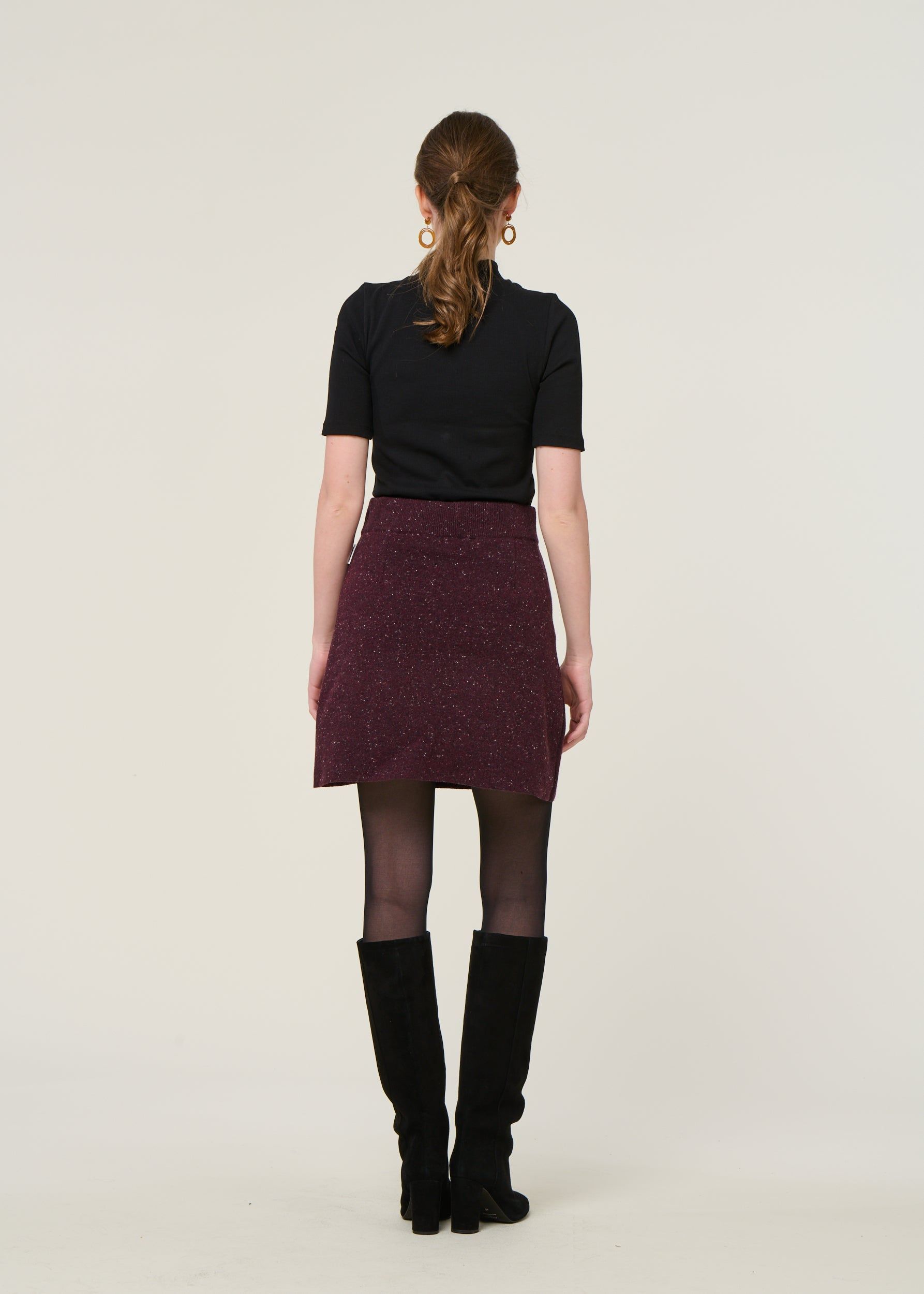 Rock aus Bio-Wolle | Bordeaux "darlaa tweed - dark cranberry", Armedangels, Foto 4