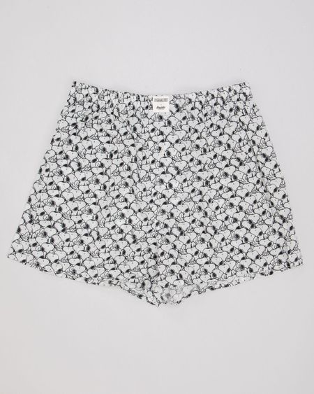 Caleçon à imprimés en coton bio | blanc "peanuts b&w cotton boxers ecru"