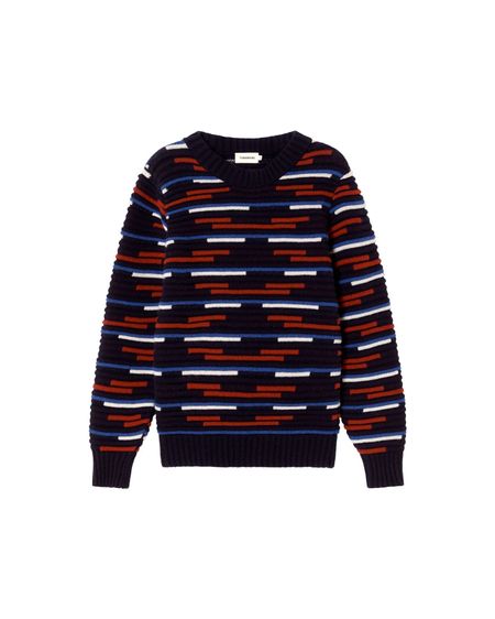 Pullover aus zertifizierter Wolle | mehrfarbig "stripe multicolor guiu knitted sweater - multicolor", Thinking Mu, Foto 5