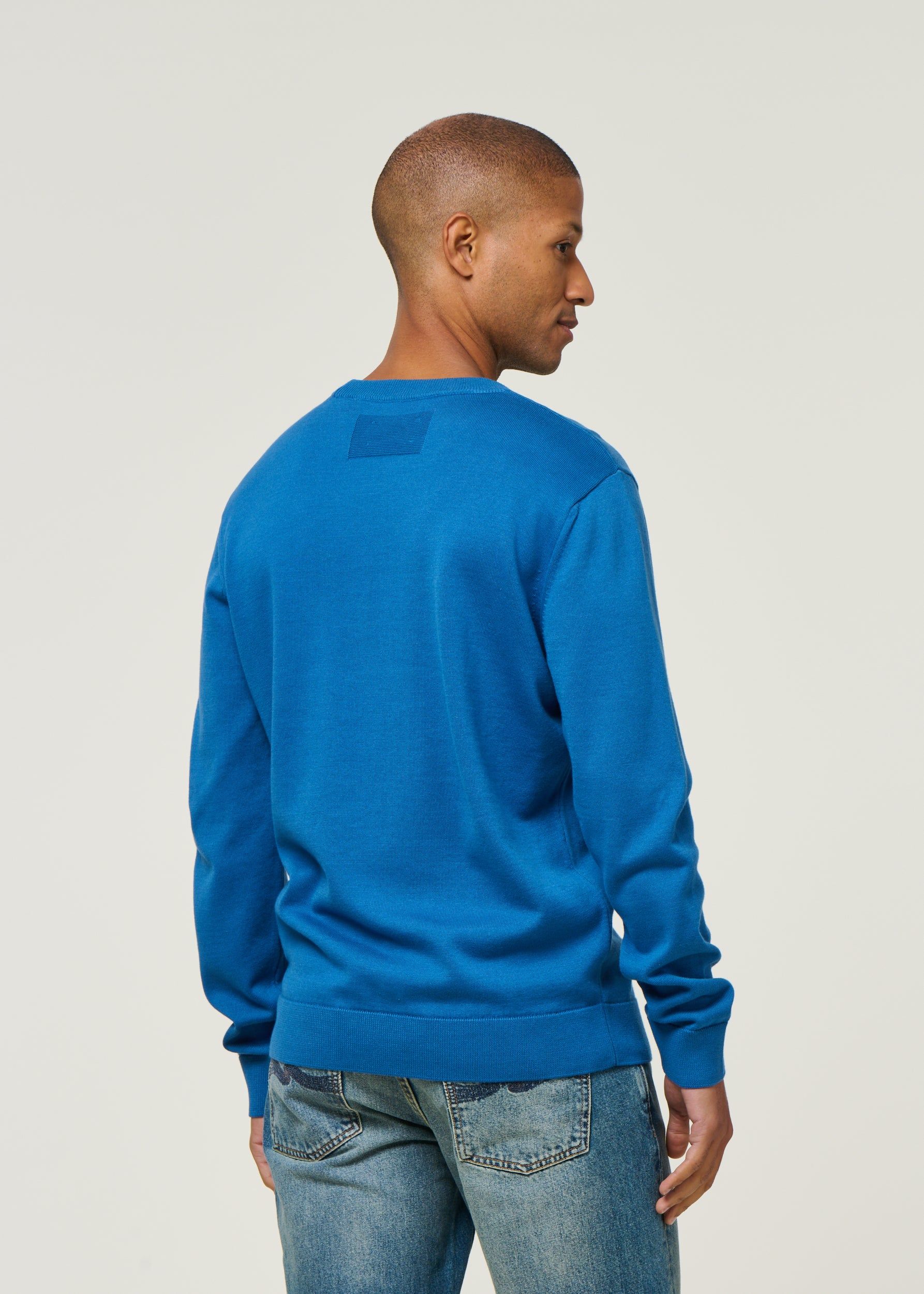 Pull en coton biologique | bleu "loukaa knit sweater - dark morning", Armedangels, photo 3