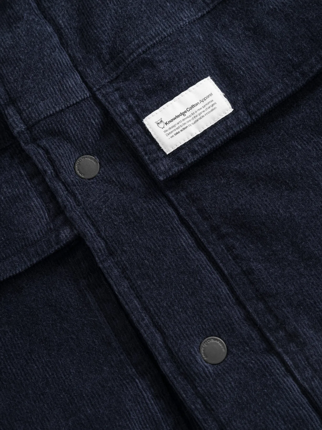 Blouson velours en coton bio et matière recyclée | marine "corduroy overshirt night sky", Knowledge Cotton Apparel, photo 5