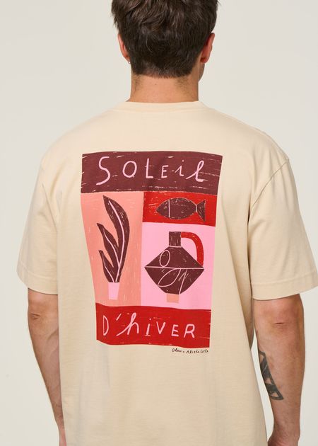T-shirt oversize en coton bio | beige "soleil d'hiver creme"