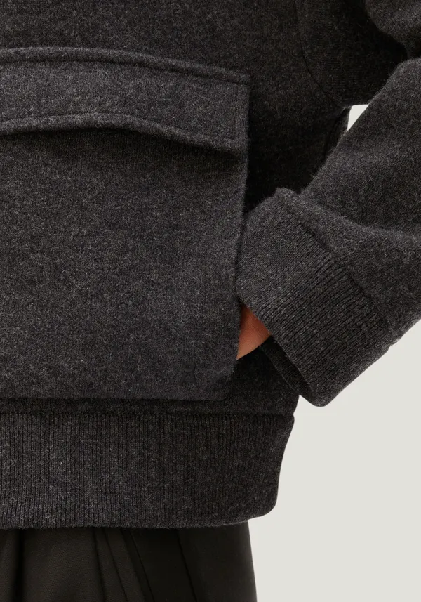 Veste en coton et laine bio | gris "cotton-wool knit jacket - steel melange", Armedangels