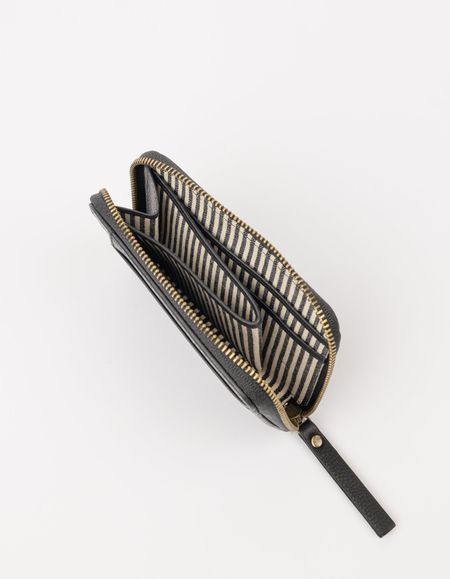 Portefeuille en cuir certifié | noir "robbie - black soft grain leather" - O My Bag