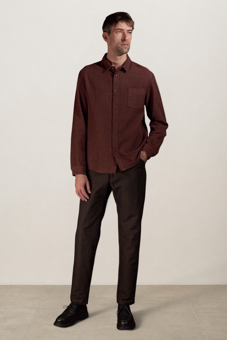 Chemise flanelle en coton bio | rouille "Simon eco flannel brick", About Companions, photo 4