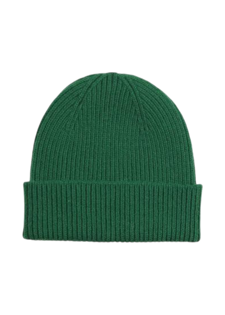 Bonnet vert en laine mérinos recyclée - merino wool beanie kelly green - Colorful Standard