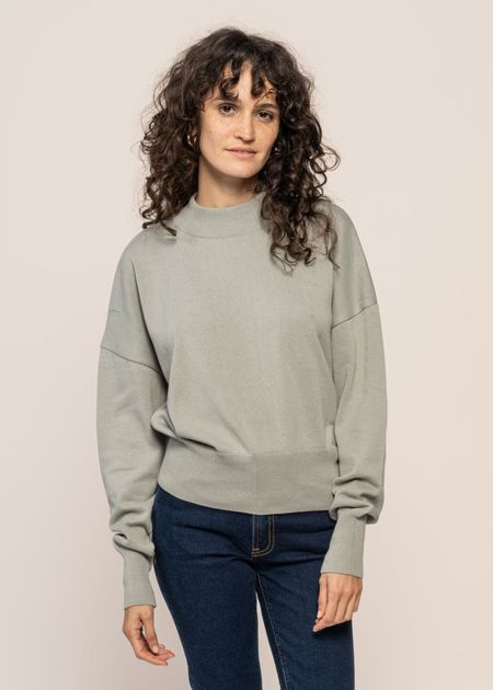 Pull oversize en coton bio | vert "yin muted sea spray"