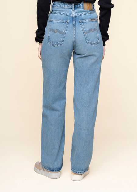 Jean droit large en coton bio | bleu "clean eileen desert light blue" - Nudie Jeans