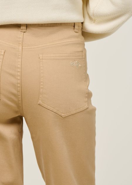 Hose mit geradem Schnitt aus Bio-Baumwolle | Beige "ibia", SKFK, Foto 2