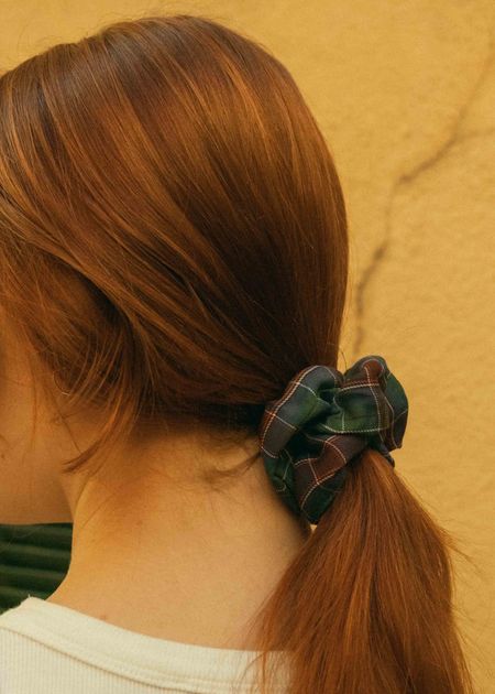 Chouchou upcyclé | multicolore "chouchou tartan vert rouille - grand", Chou², photo 2