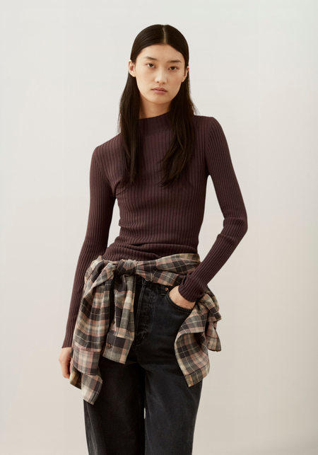 Sous-pull léger côtelé en coton bio, Armedangels