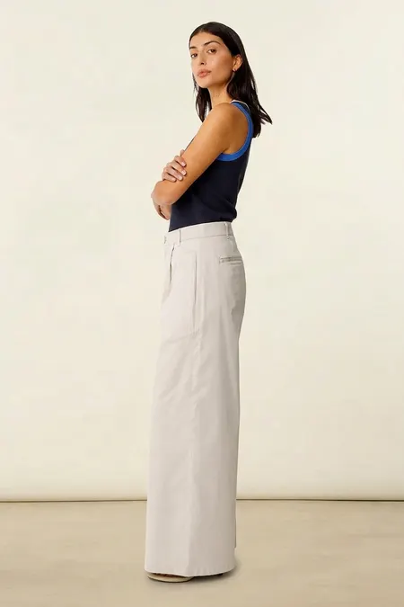 Pantalon large en coton bio | beige "ena", SKFK, photo 3