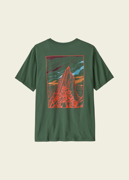 T-shirt en coton bio | vert "M's cloud crag t-shirt - cngr" - Patagonia