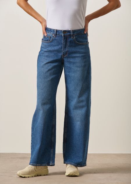  Jean ballon en coton bio | bleu "Lucy loose deep blue", Kuyichi